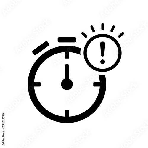 Deadline Alert Icon – Time Warning, Urgency, Schedule Reminder Vector Symbol