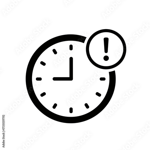 Deadline Alert Icon – Time Warning, Urgency, Schedule Reminder Vector Symbol
