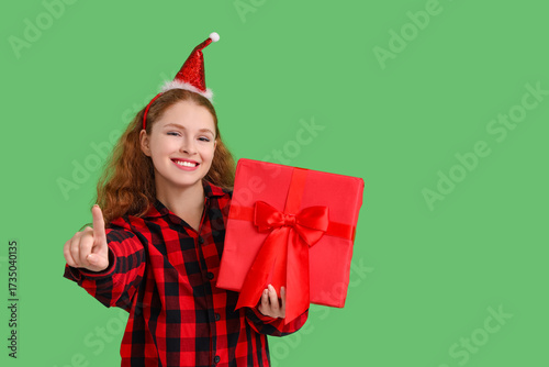 Young woman in Christmas pa...