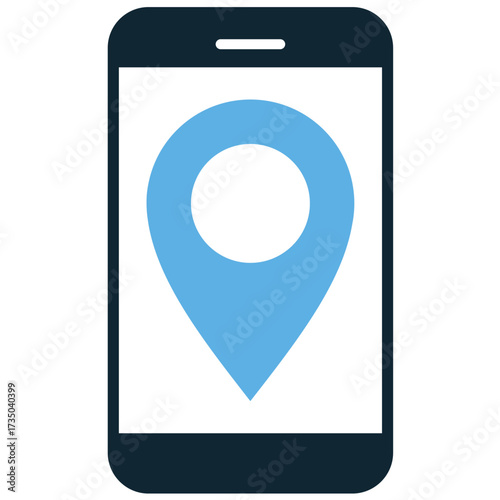 Mobile location icon vector. Represents a device's current position. Ideal for location-aware apps, geo-tagging, and mobile mapping services.