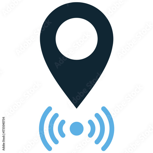 Live location icon vector. Represents real-time tracking and current position. Ideal for ride-sharing, tracking, and social mapping features requiring dynamic location updates.