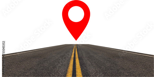 Way with pin location vector. Represents a path, route, or journey with a specific destination. Ideal for navigation, travel, and mapping interfaces.