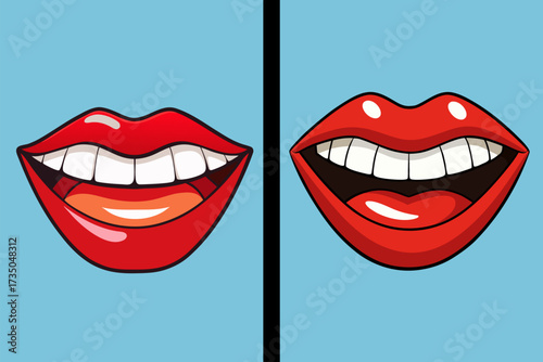 Hand drawn teeth smile cartoon illustration
