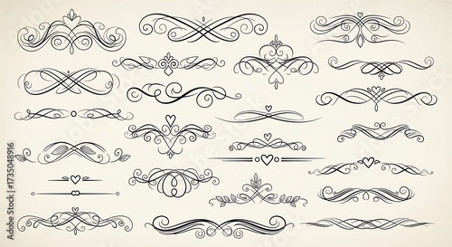 Elegant Decorative Flourishes and Ornaments.