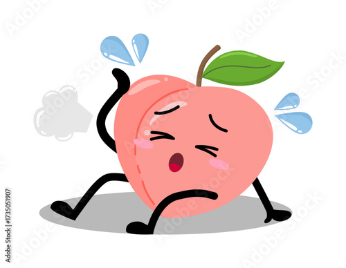 Cute Hand Drawn Tired Peach Sigh