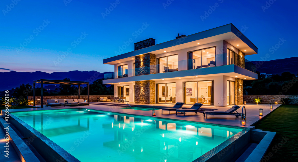 Fototapeta premium Invest in a dream: a premium home with a terrace and garden