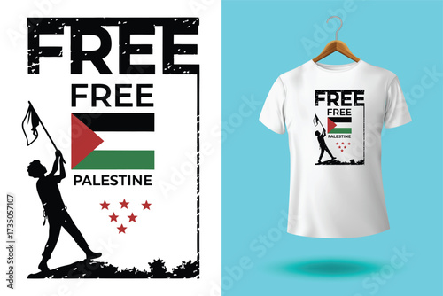 free Palestine freedom free Gaza vector illustration t shirt poster