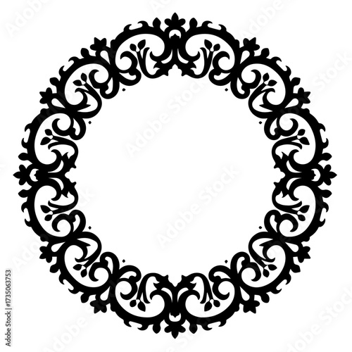 round frame design, frame, border, floral, pattern, ornament, design, decoration, vector, vintage, flower, illustration, black, art, ornate, leaf, set, circle, decorative, swirl, element, round, oval,