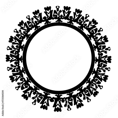 round frame design, frame, border, floral, pattern, ornament, design, decoration, vector, vintage, flower, illustration, black, art, ornate, leaf, set, circle, decorative, swirl, element, round, oval,