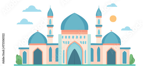 vector illustration of a mosque vector, tranparant background