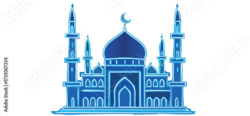 blue mosque vector