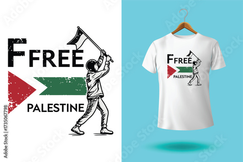 Free gaza free palestine typography t-shirt design print ready template.