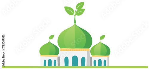 green vector of mosque