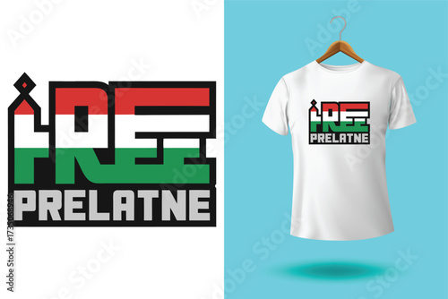 Free gaza free palestine typography t-shirt design print ready template.