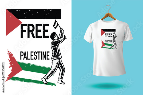 Free gaza free palestine typography t-shirt design print ready template.