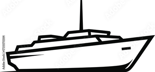 Vector art of cruise ship illustration