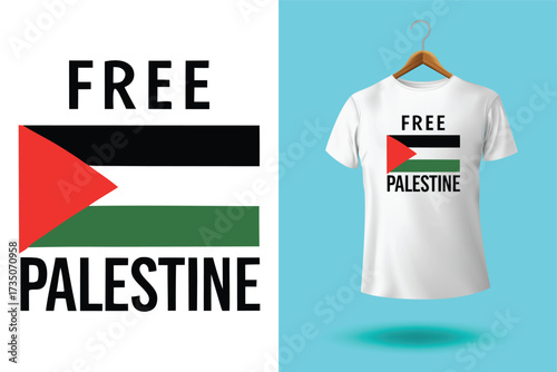 Free gaza free palestine typography t-shirt design print ready template.