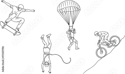 Vector art of extreme sports sketch
