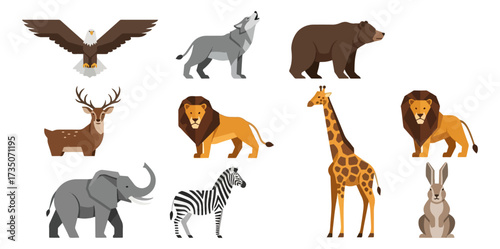 Various wild animals illustration