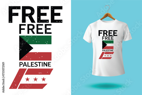 Free gaza free palestine typography t-shirt design print ready template.