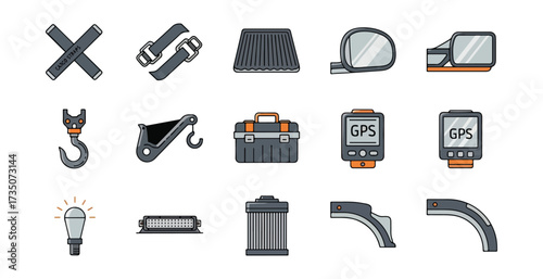 Automotive equipment icons