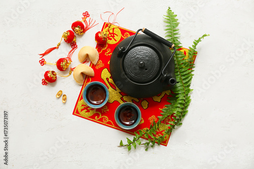 Cups of tea with fortune co...