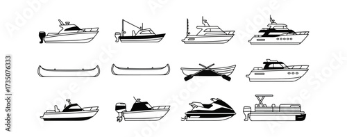 Various watercraft silhouettes