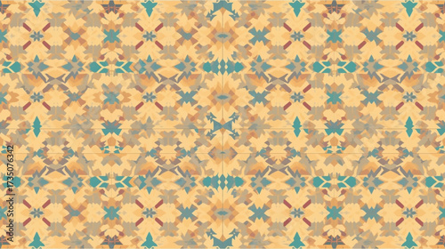 Repeating teal and beige geometric design for backgrounds, textiles, packaging, and web graphics needing modern, stylish aesthetics and visual interest.