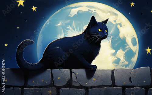 cat on the moon