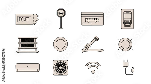 Various transportation and utility icons