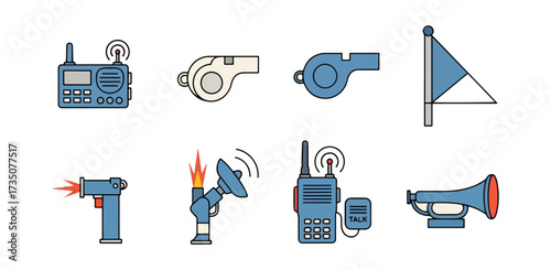 Collection of communication equipment icons