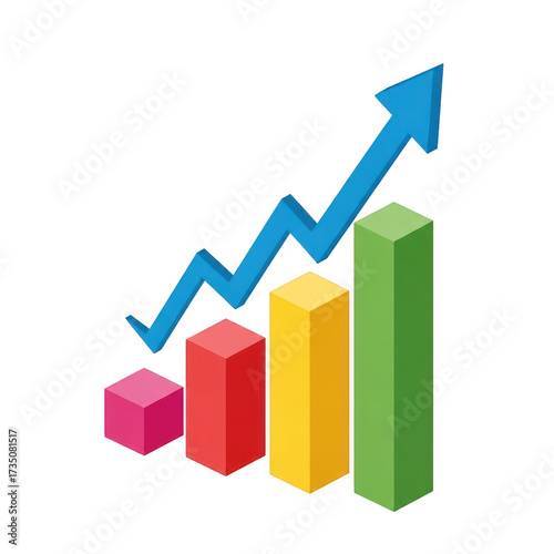 Bar chart with rising arrow isolated on transparent background Free Download Bar chart with rising arrow isolated on transparent background - GFXLoad