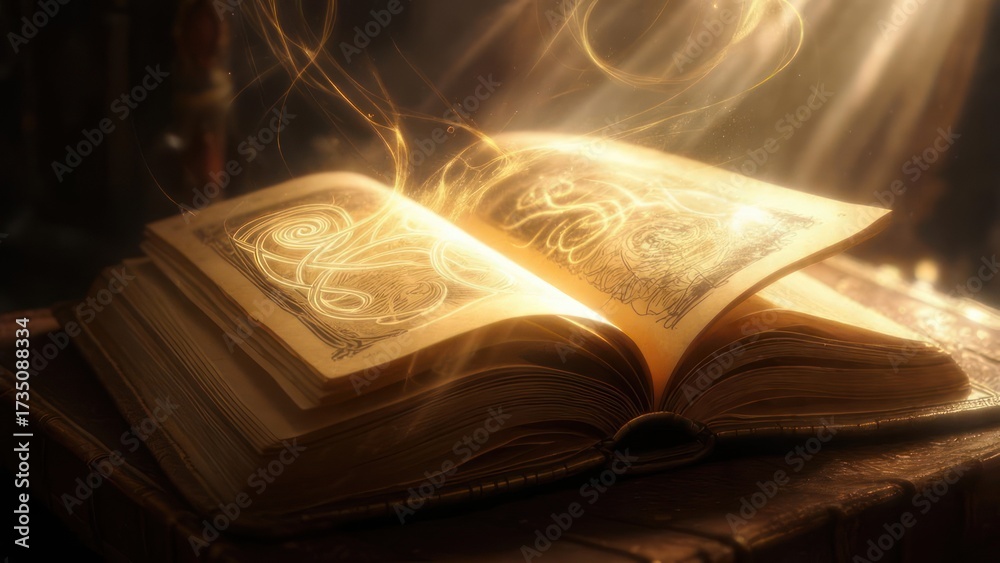 Obraz premium Ancient Grimoire Radiating Mystical Energy and Knowledge.