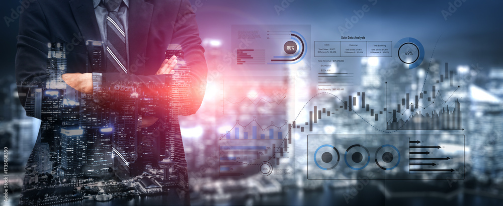 Fototapeta premium Sales data analysis dashboard showing performance, trends, and insights. Sales data tracks growth, supports decisions, sales data boosts strategy, and sales data drives performance. Vouch