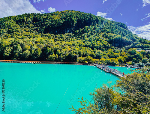 TIBET  Basong Tso, Tibet, lake, alpine, mountains, reflection
A serene alpine lake reflecting mountains and clouds