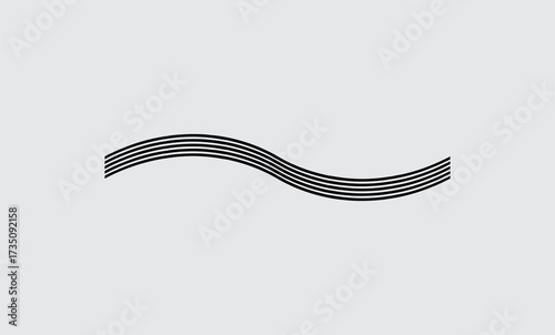 Silver Whisper Curvilinear: A Subtle and Versatile Vector Element Presenting Delicate Black Wavy Lines on a Smooth, Soft Grey Backdrop, Embodying Quiet Sophistication for Clean Interface and Refined P
