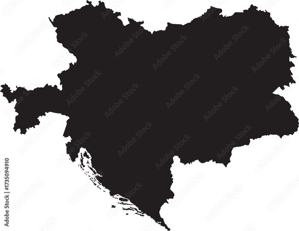 Fototapeta premium Austria-Hungary Map Silhouette