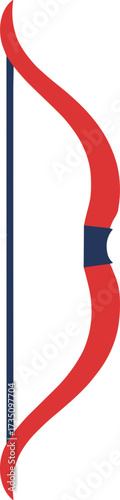 Flat Design Traditional Archery Bow and Arrow Weapon Sport Illustration