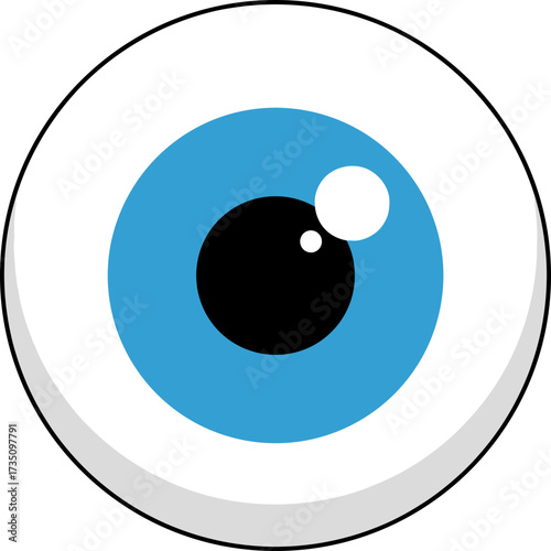 Flat Design Detailed Human Eye Pupil Iris Cornea Cartoon Illustration