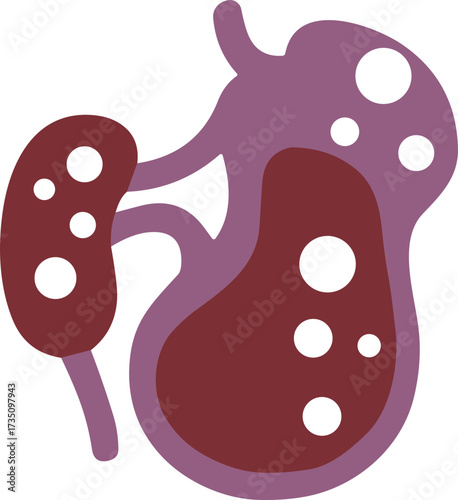 Simple Flat Style Adrenal Gland Anatomy Illustration Medical Health Organ