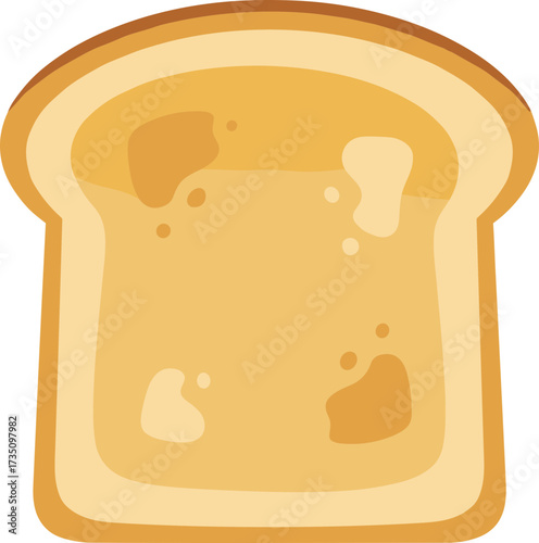 Simple Flat Style Golden Toast Bread Slice Loaf Illustration Graphic