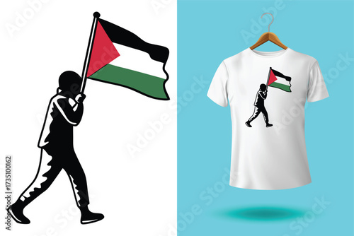 free free palestine flag t-shirt design vector banner