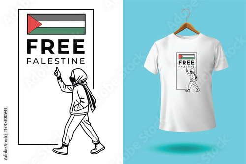 free free palestine flag t-shirt design vector banner