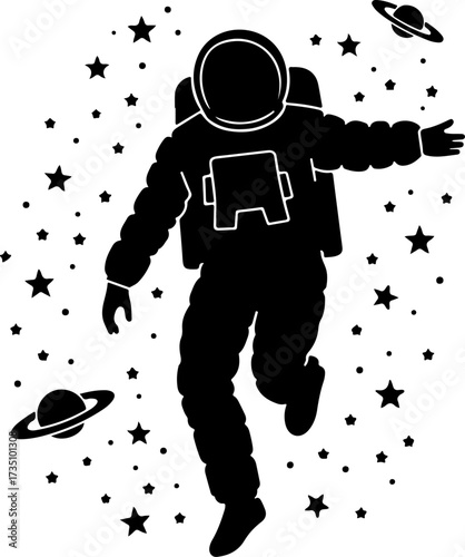 Astronaut silhouette design