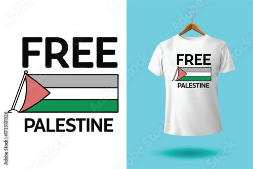 free free palestine flag t-shirt design vector banner