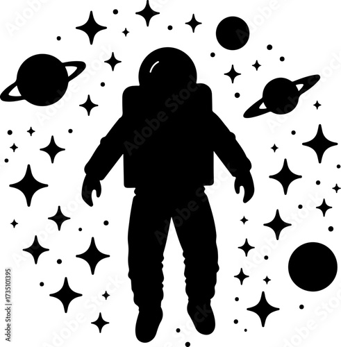 Astronaut silhouette design