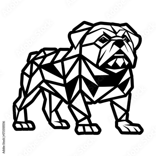 A filled style icon representing a canis bulldog