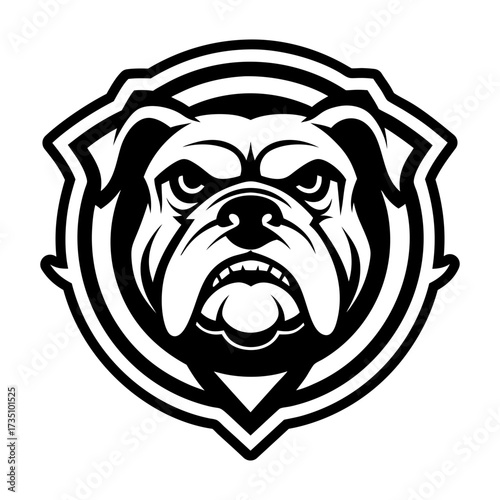 A filled style icon representing a bulldog symbol