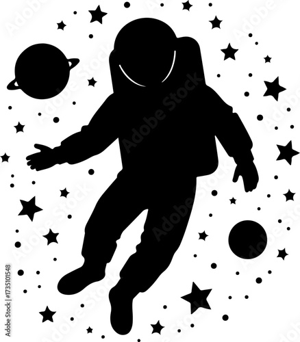 Astronaut silhouette design