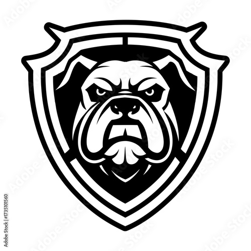 A glyph style icon showing a bulldog mascot